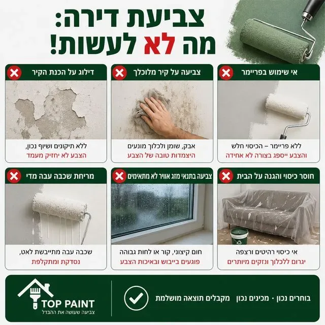 צביעת דירה - מה לא לעשות